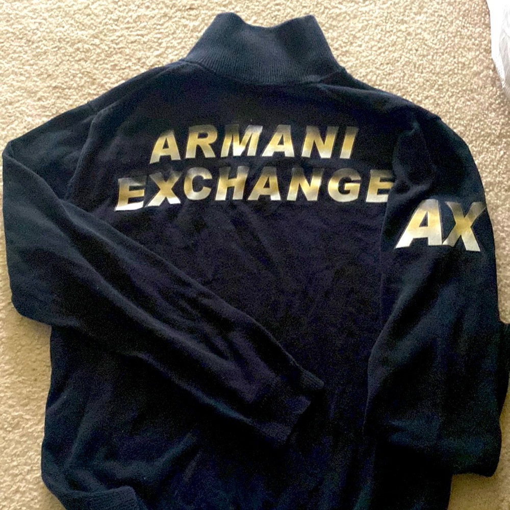Armani Exchange men’s V neck zip sweater